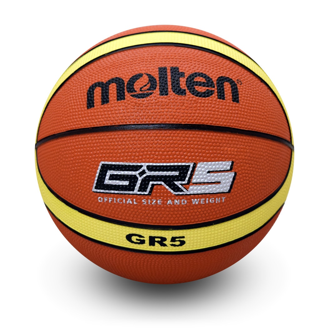 05340e85-b801-4409-b685-8b2c94fdc0be.jpg Molten GR5 Premium Rubber Basketball Orange/Yellow Junior/Size 5 - Imagen 1