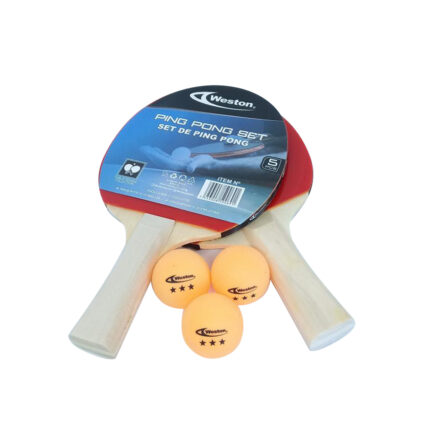 Weston Table Tennis Rackets - Set 2 Rackets and 3 balls